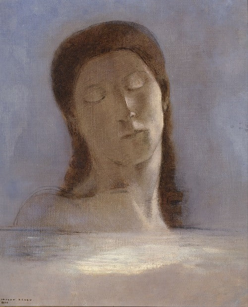 Ojos cerrados (1890) de Odilon Redon