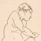 Female Nude Bending to the Left by Egon Schiele