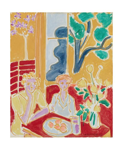 Deux Fillettes, fond jaune et rouge (1947)