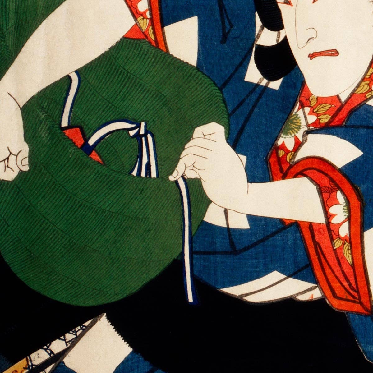 Japanese Actor with Blue Kimono by Toyohara Kunichika