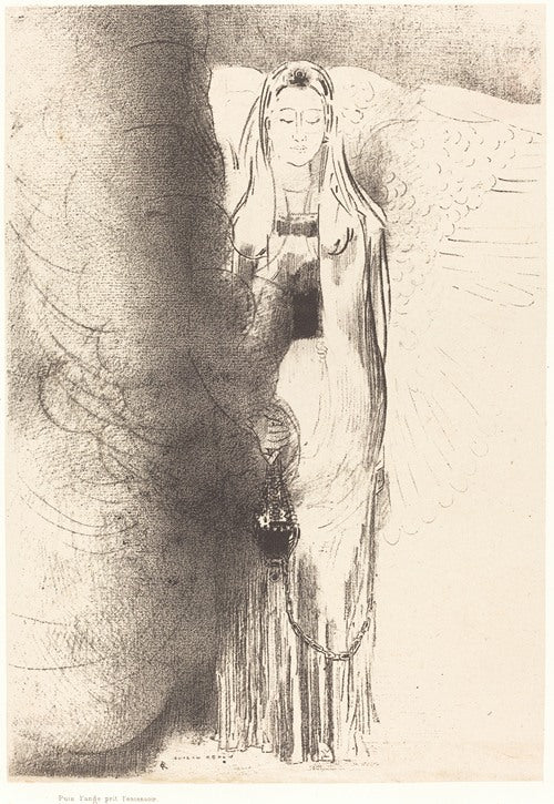 Puis l’ange prit l’encensoir (And the angel took the censer) (1899)  by Odilon Redon