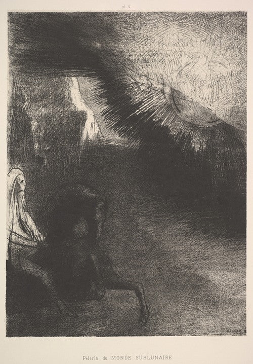 Peregrino de un mundo sublunar (1891) de Odilon Redon