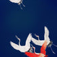 Cranes in Blue Japanese Art Poster