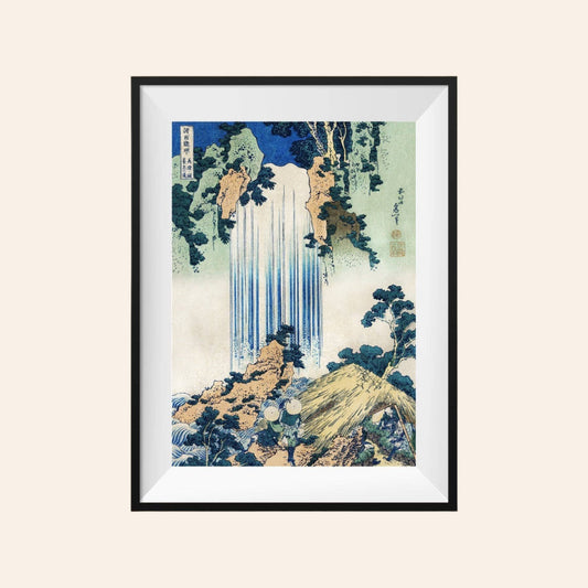 Póster de la cascada de Yoro de Hokusai