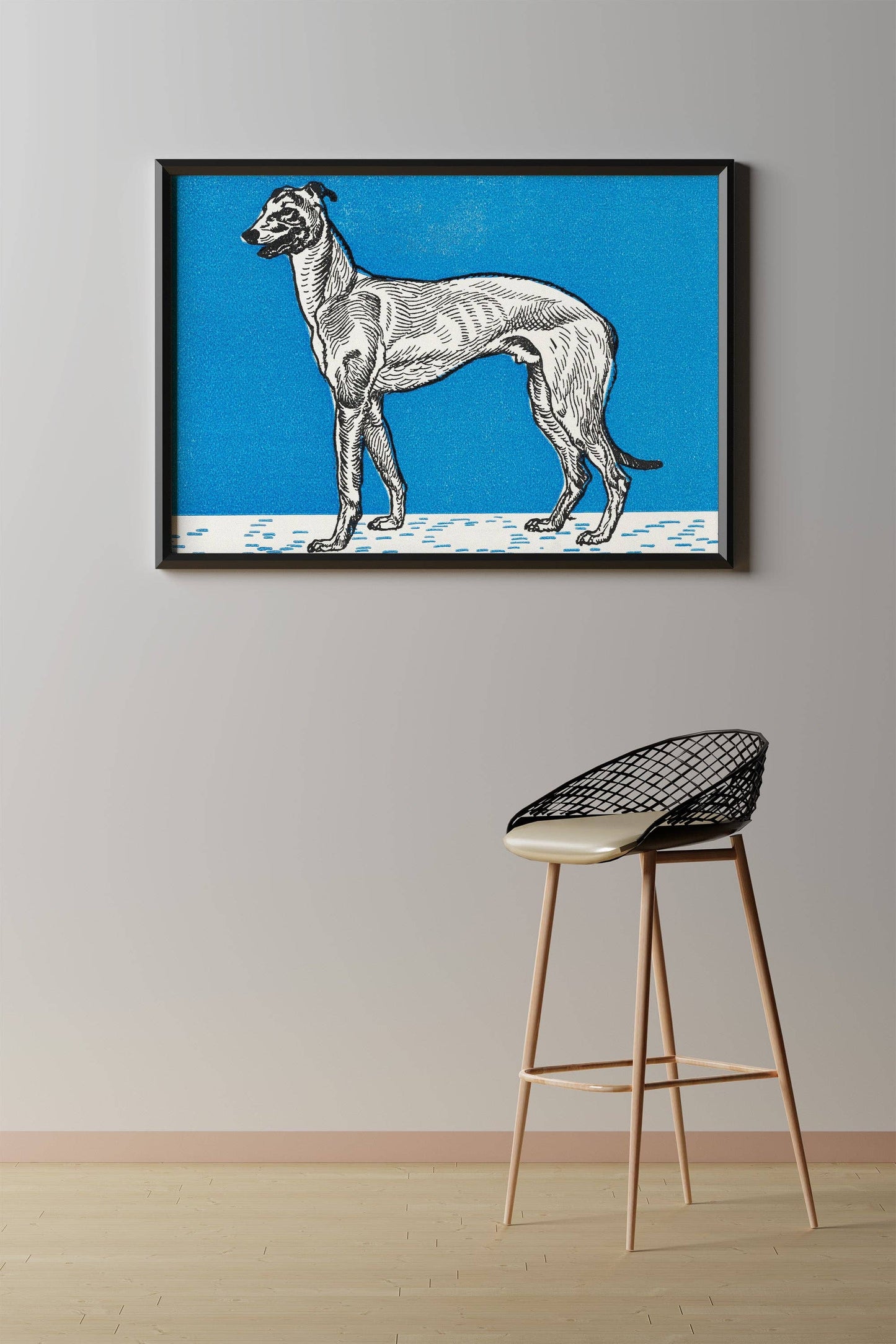 Greyhound (1912) by Moritz Jung - Blue Greyhound Art Print