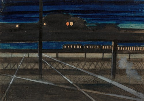 Ferrocarril elevado (circa 1920-22) de Joseph Stella