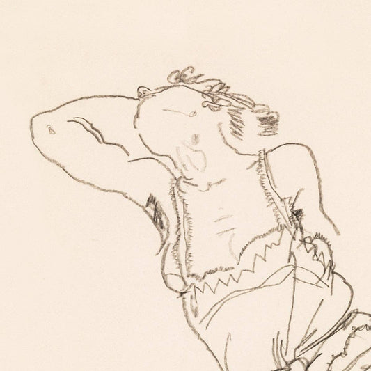 Modelo reclinada en camisón y medias de Egon Schiele