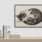 Vintage Sleeping Kitten Poster