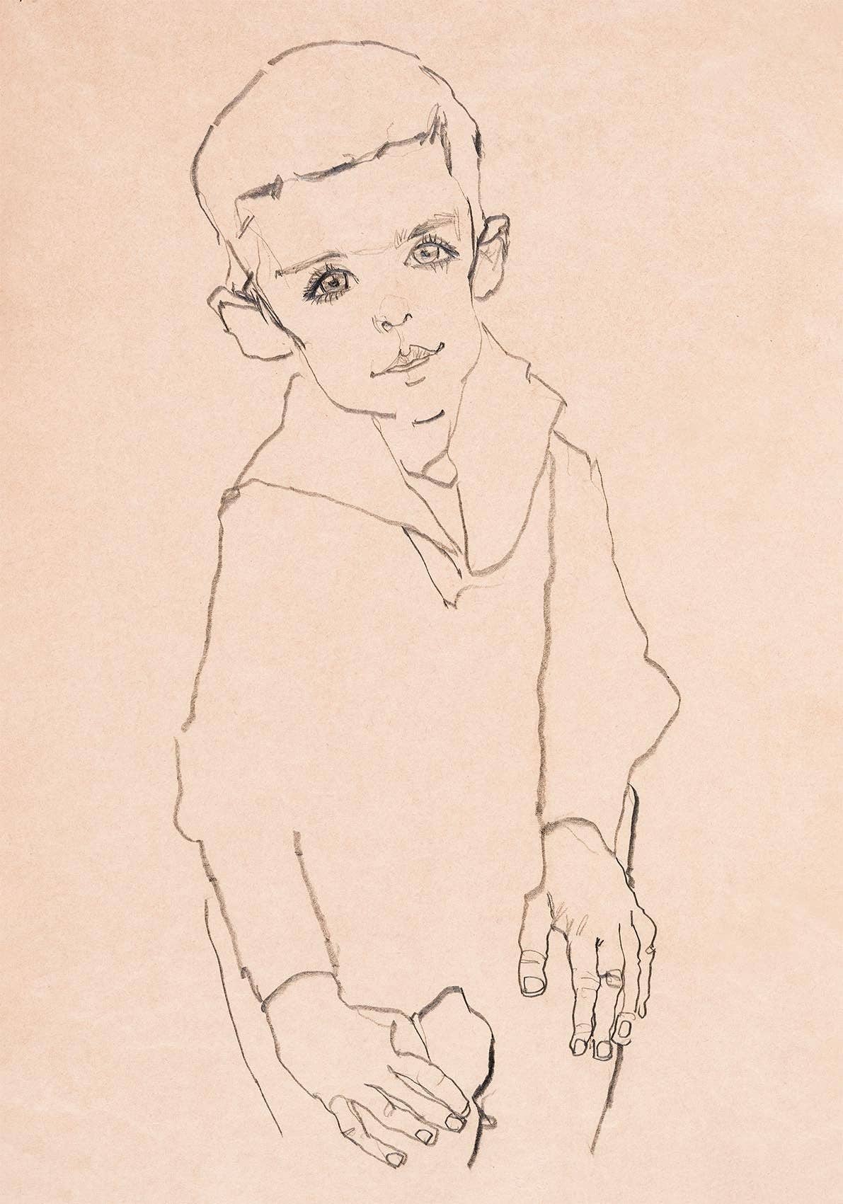 Retrato de Herbert Rainer de Egon Schiele