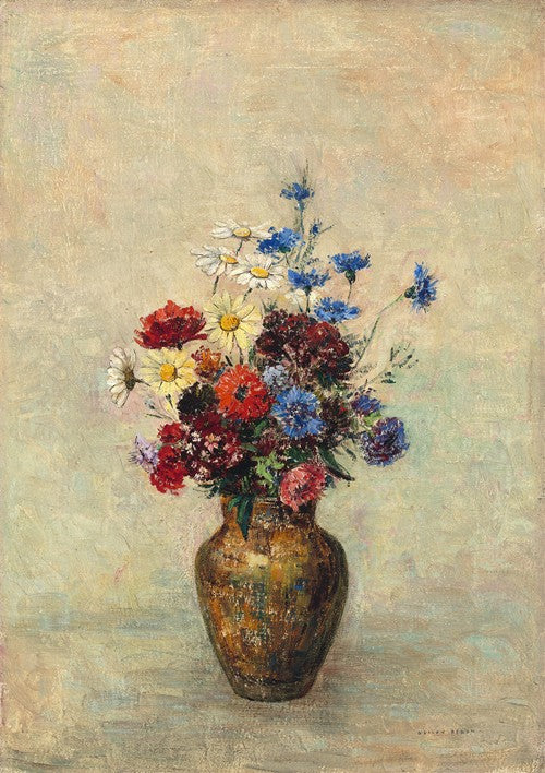 Flowers in a Vase (c. 1910)  by Odilon Redon