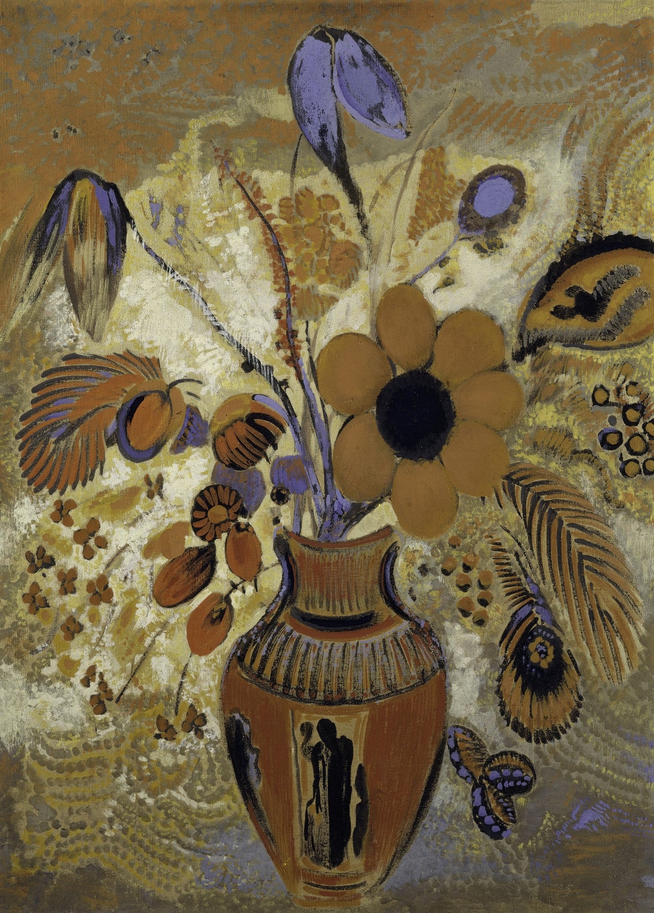 Jarrón etrusco con flores (1900-1910) de Odilon Redon