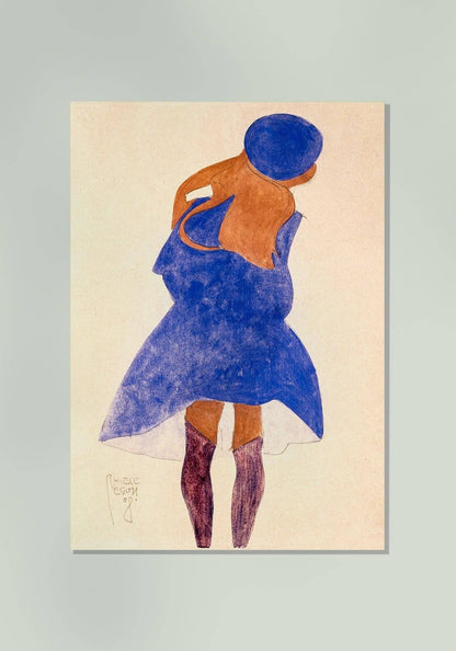 Niña de pie, vista desde atrás, de Egon Schiele