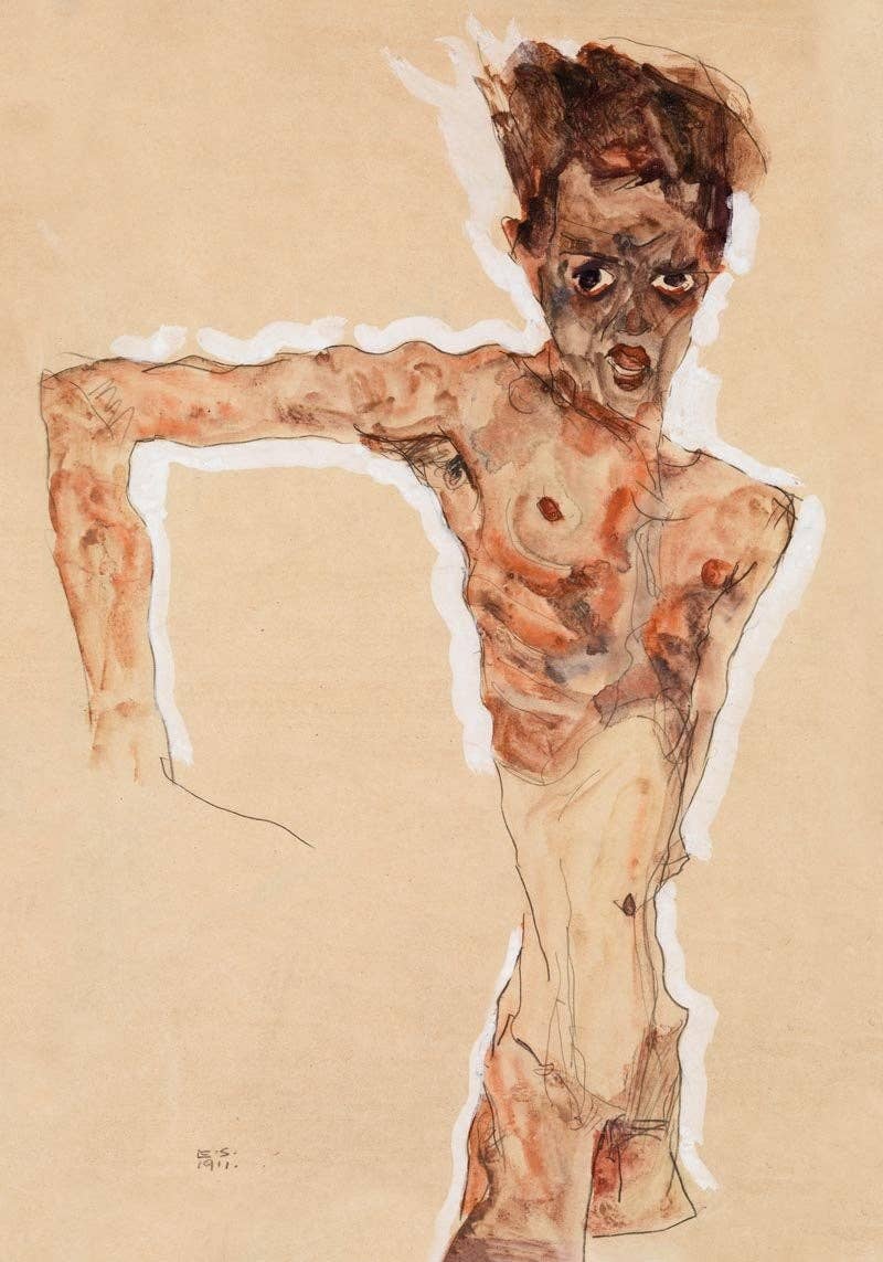 Hombre desnudo: autorretrato de Egon Schiele