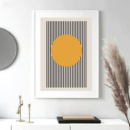 Cartel de arte geométrico de la exposición Bauhaus