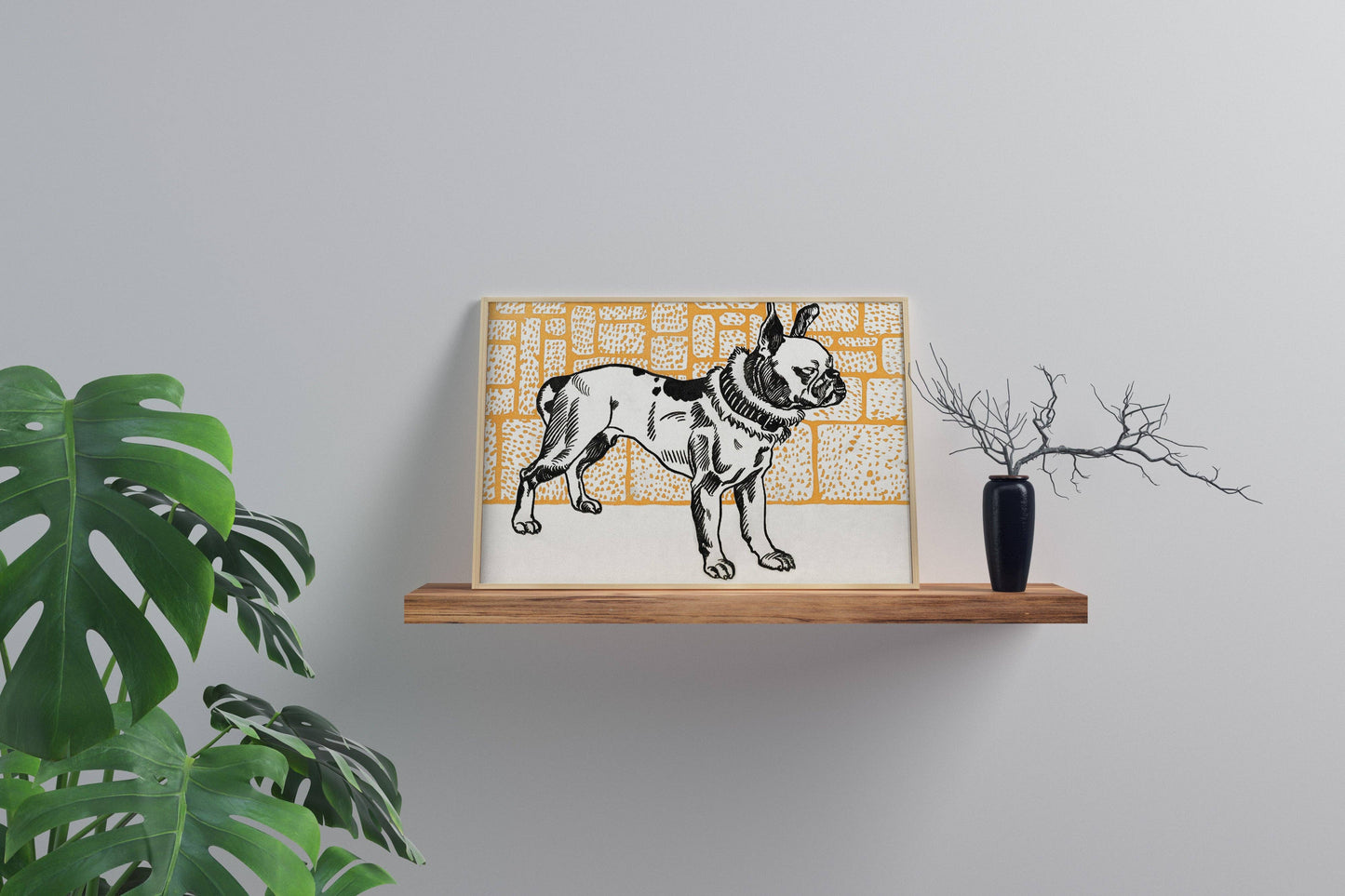 Orange French Bull Dog Art Print