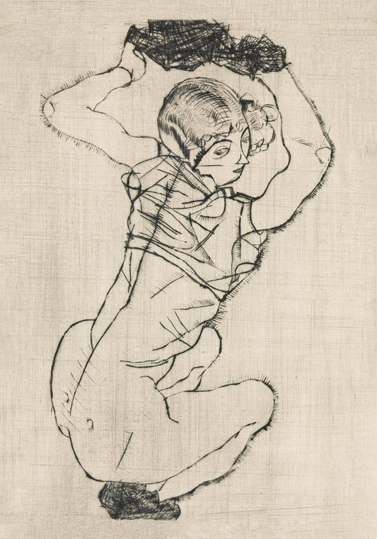 Mujer en cuclillas de Egon Schiele