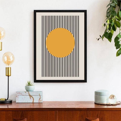 Cartel de arte geométrico de la exposición Bauhaus