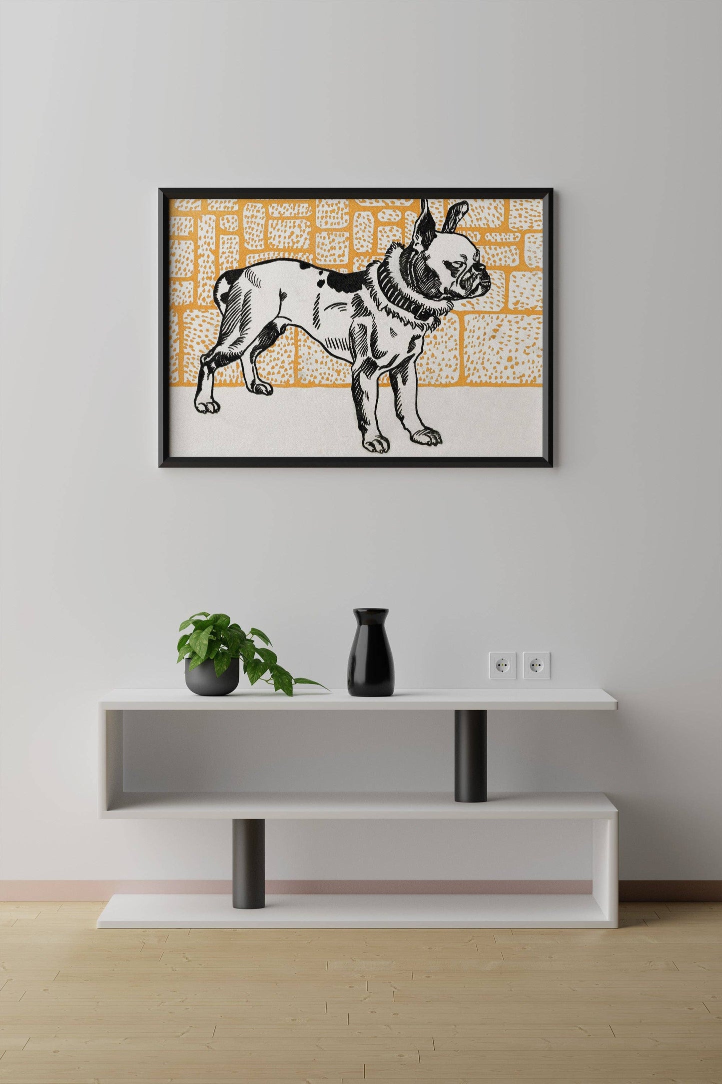 Orange French Bull Dog Art Print