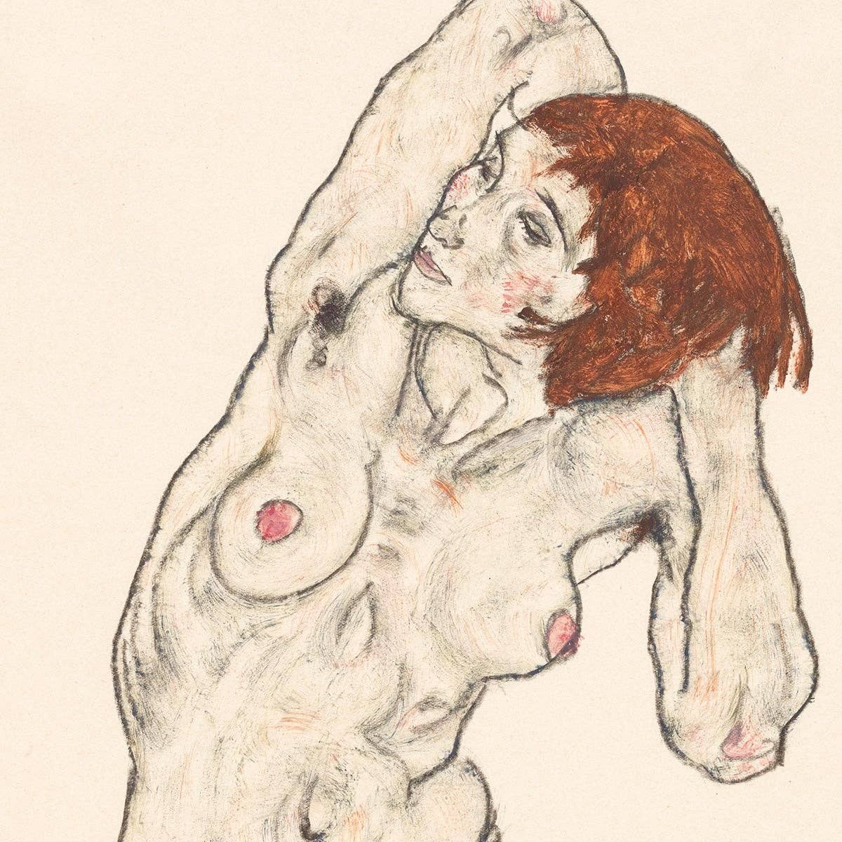 Desnudo con medias negras de Egon Schiele