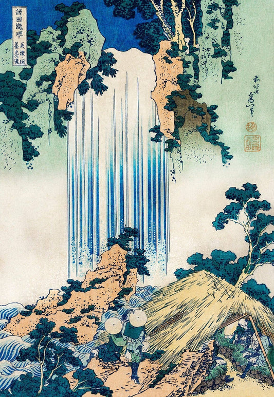 Póster de la cascada de Yoro de Hokusai