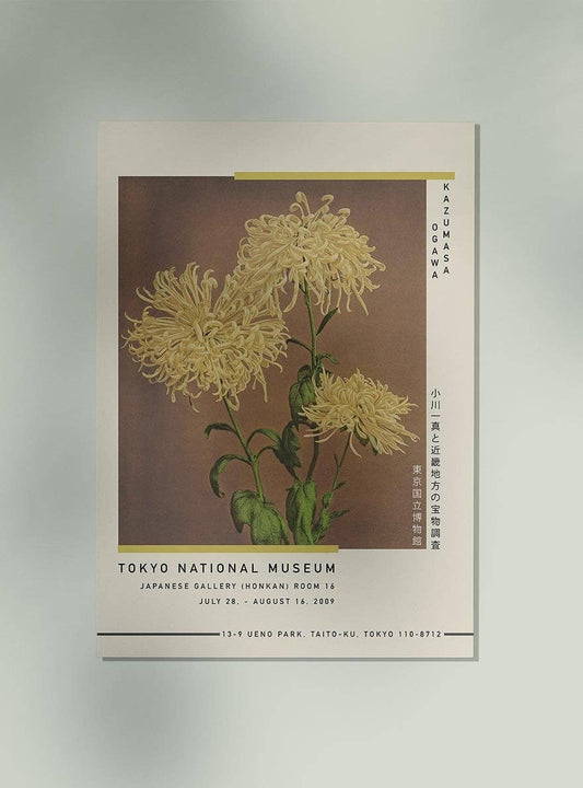 Three Yellow Chrysanthemum Exhibition Poster by Ogawa Kazumasa