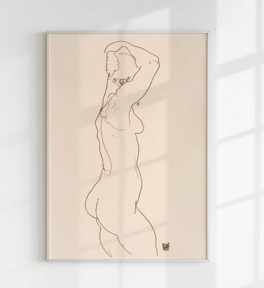 Mujer desnuda de espaldas, Egon Schiele