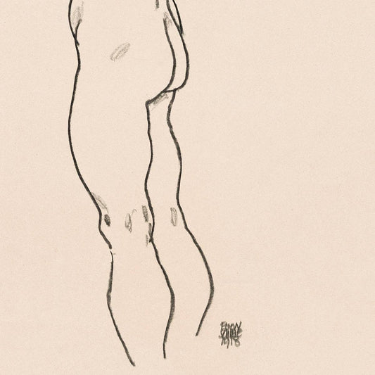 Chica desnuda de pie, de Egon Schiele