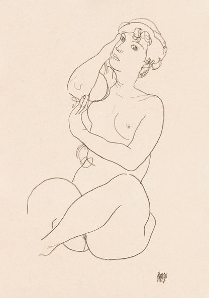 La dama desnuda 02 de Egon Schiele