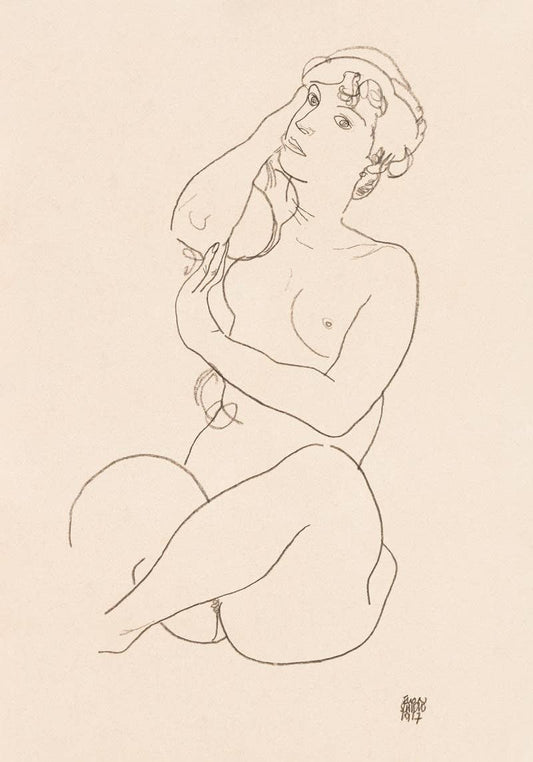 La dama desnuda 02 de Egon Schiele