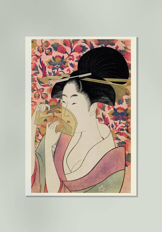 Geisha sosteniendo un peine de Kitagawa Utamaro