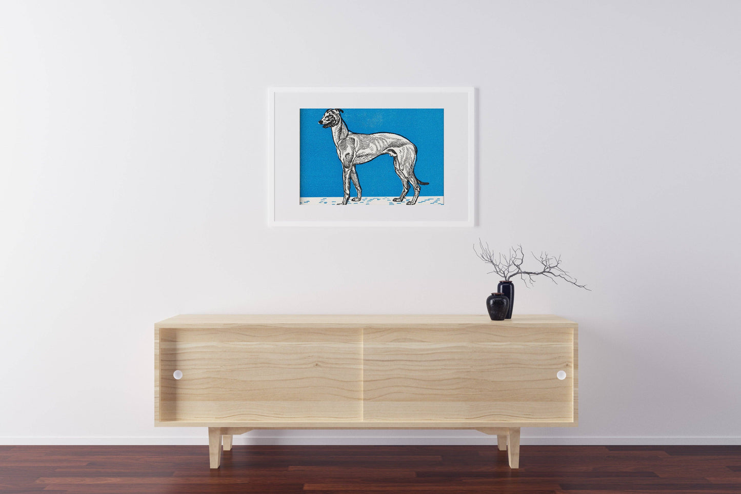 Greyhound (1912) by Moritz Jung - Blue Greyhound Art Print