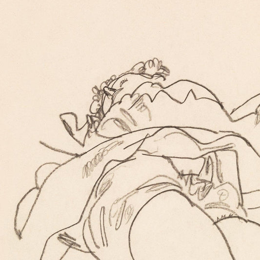 Mujer reclinada con falda levantada de Egon Schiele