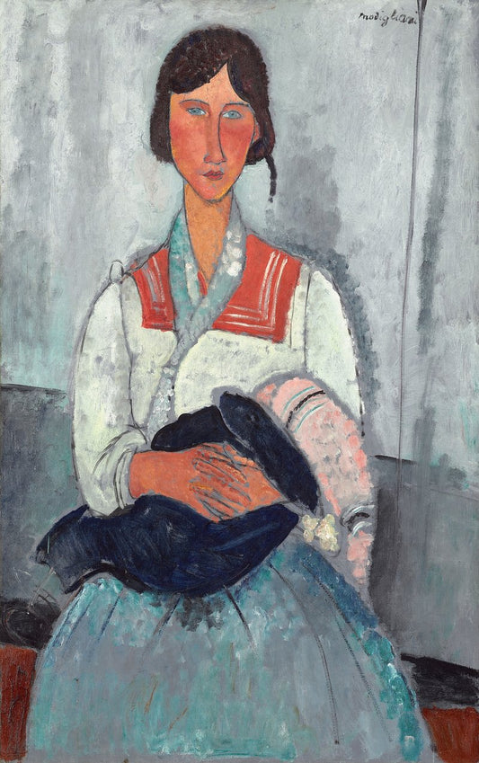 Cuadro famoso La gitana con el niño (1919) de Amedeo Modigliani.