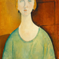 Amedeo Modigliani's Girl in a Green Blouse (1917) famous painting.