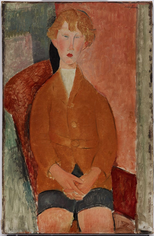 Cuadro famoso El niño en pantalones cortos (1918) de Amedeo Modigliani.