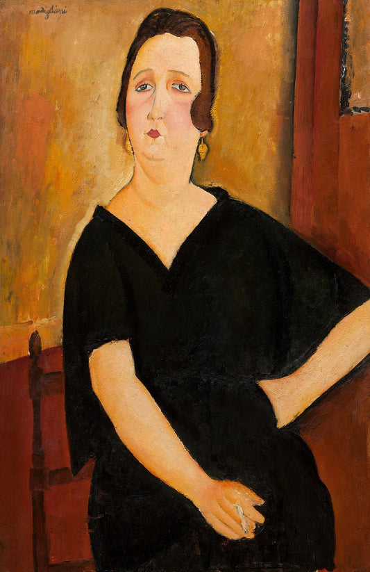 Madame Amédée (Mujer con cigarrillo) de Amedeo Modigliani (1918) famosa pintura.