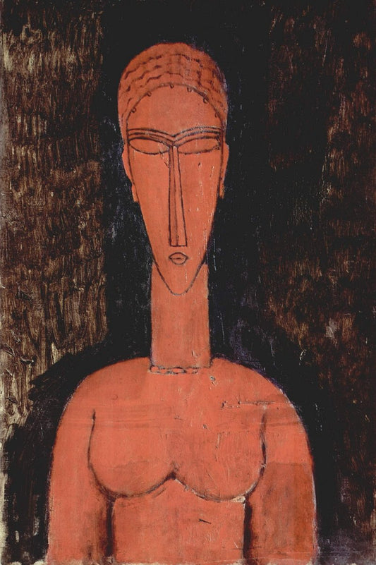 El famoso cuadro El busto rojo (1913) de Amedeo Modigliani.