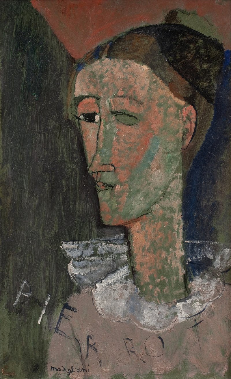 Self-Portrait as Pierrot by Amedeo Clemente Modigliani