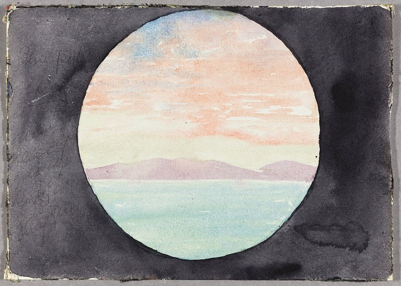 Bay of Tunis Through Porthole of Steamship Fürst Bismark, Tunisia, North Africa, Travel Sketch by Daniel Hudson Burnham