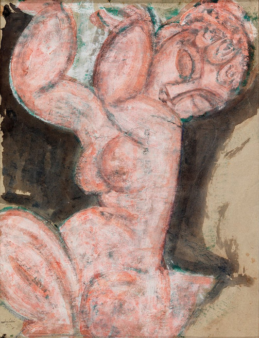 Desnudo rosa: Cariátide (anverso); Cariátide (verso) de Amedeo Modigliani