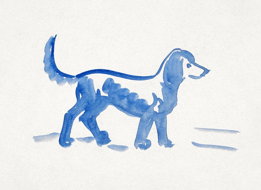 Ilustración del perro azul