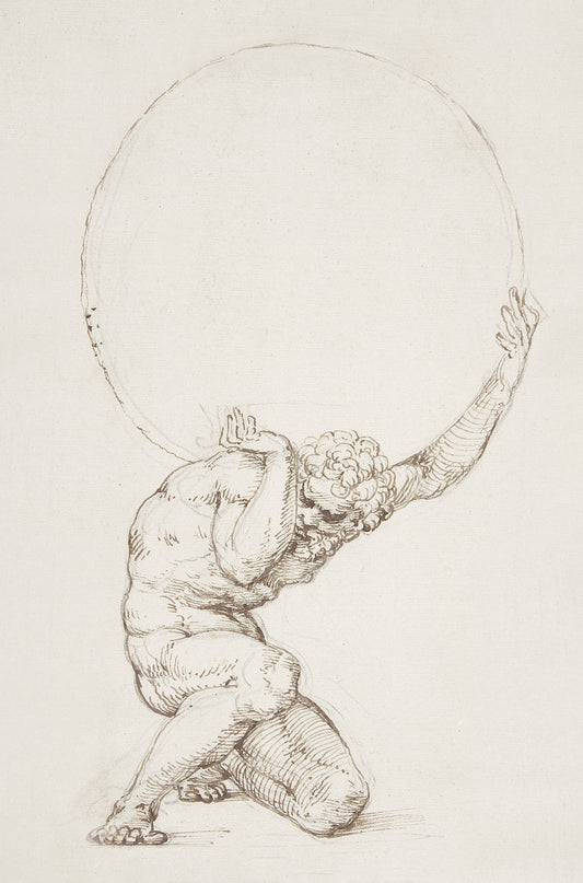 Crouching Figure of Atlas by Baldassare Tommaso Peruzzi