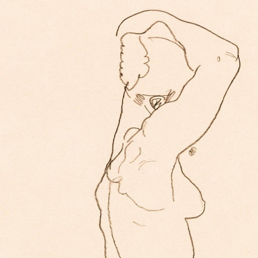 Mujer desnuda de espaldas, Egon Schiele