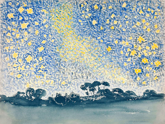 Paisaje con estrellas (1905-1908), cuadro de Henri-Edmond Cross