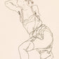 Reclining Model in Chemise and Stockings by Egon Schiele