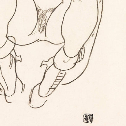 Torso de mujer sentada con botas de Egon Schiele