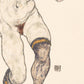 Nude in Black Stocking by Egon Schiele