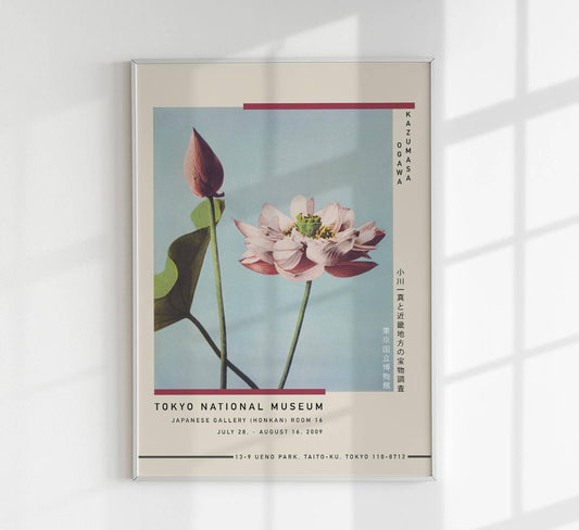 Afiche de la exposición de flores de loto de Ogawa Kazumasa