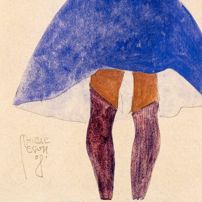 Niña de pie, vista desde atrás, de Egon Schiele