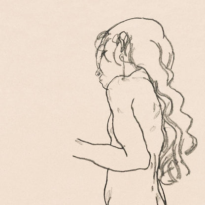 Chica desnuda de pie, de Egon Schiele